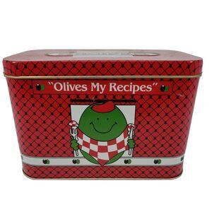 Early California Olives Recipe Tin Vintage Made In England Collectible Uncommon